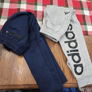 Adidas Kids Gray and Navy Joggers